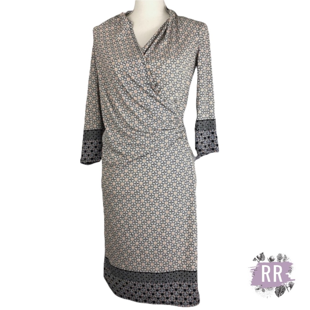 MAX STUDIO Draped Surplice Neck Dress